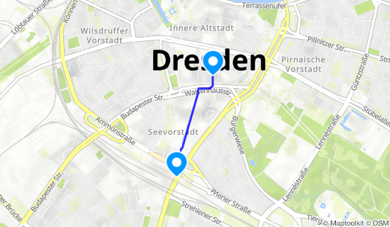Kartenausschnitt Dresden Hbf  